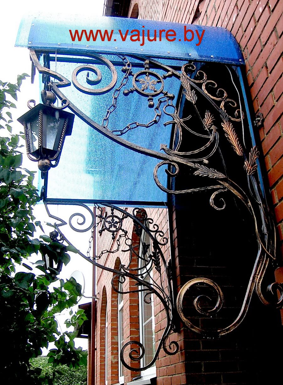 кованые металлические навесы  для дачи