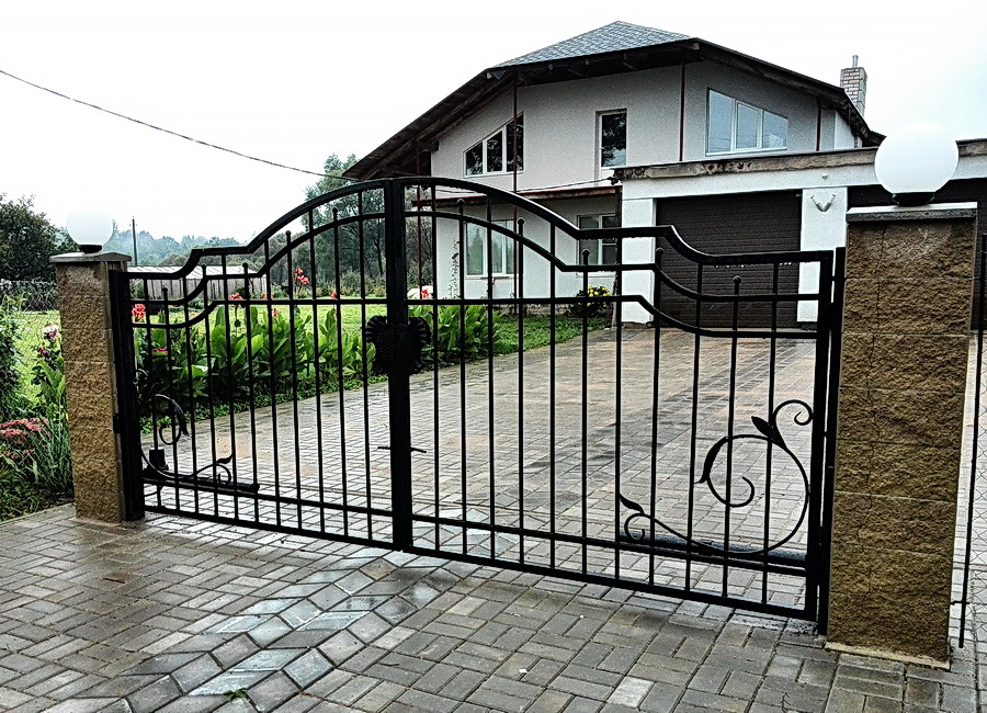 кованые ворота металлические распашные Vajure.by